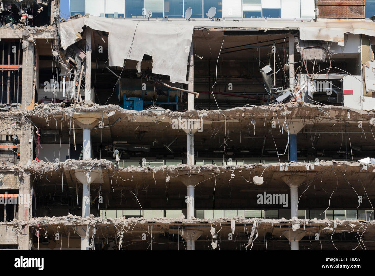 Commercial office building demolition site - Washington, DC USA Stock Photo