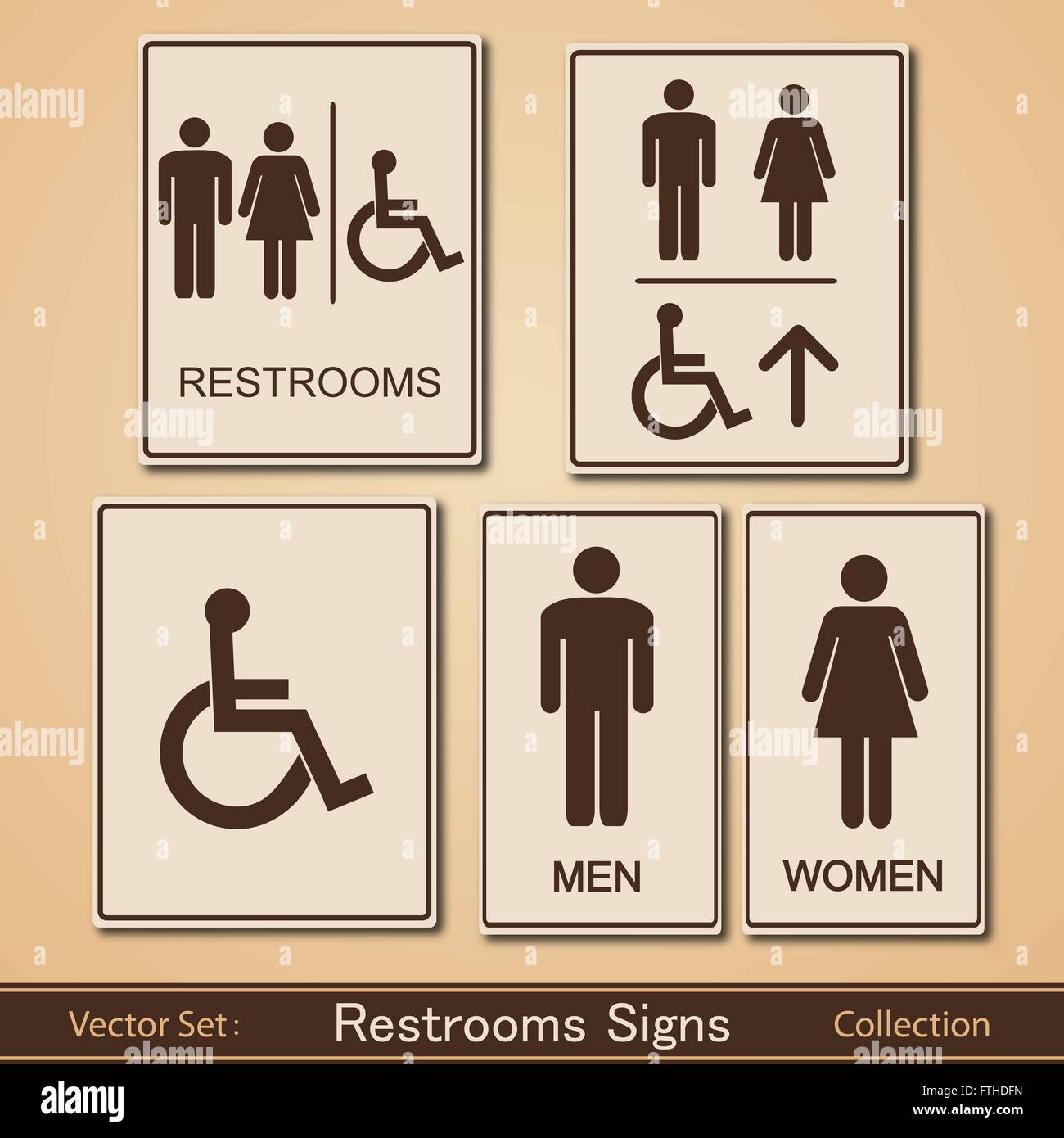 Restroom Signs Vector Collection Stock Vector