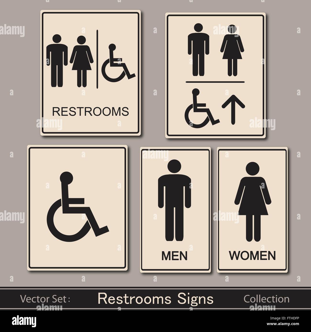 Restroom signs collection vector illustration Stock Vector