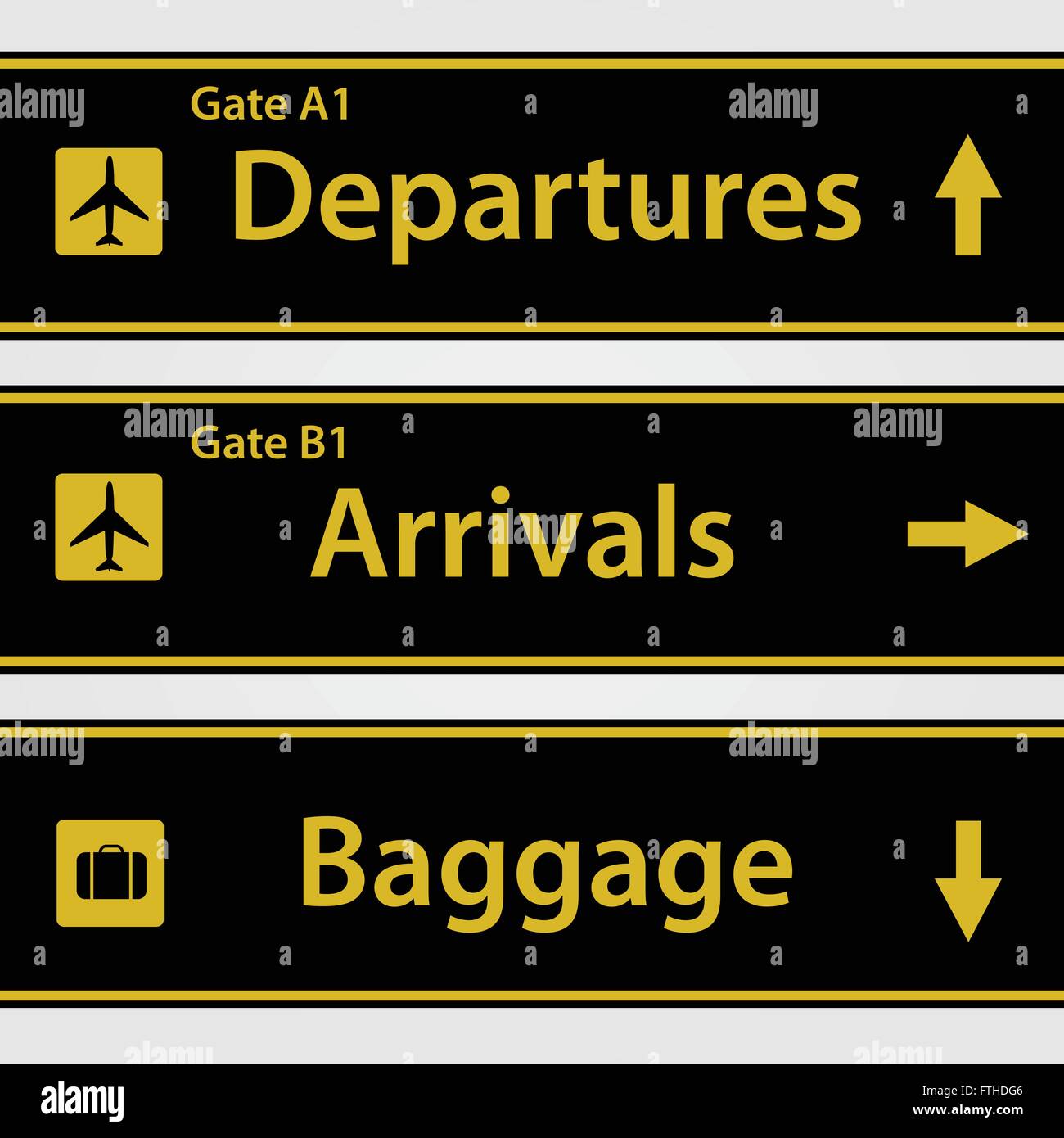Airport Signs Vector Illustration Stock Vector