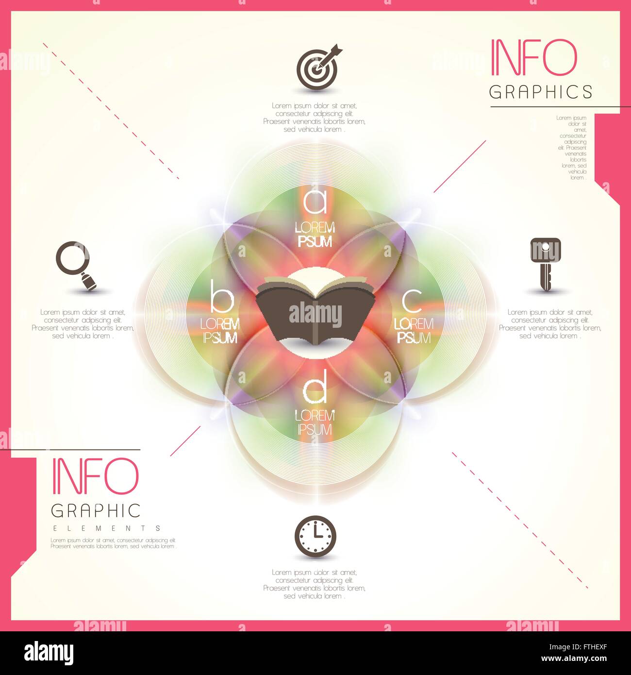 abstract glossy translucent round infographic elements template Stock ...