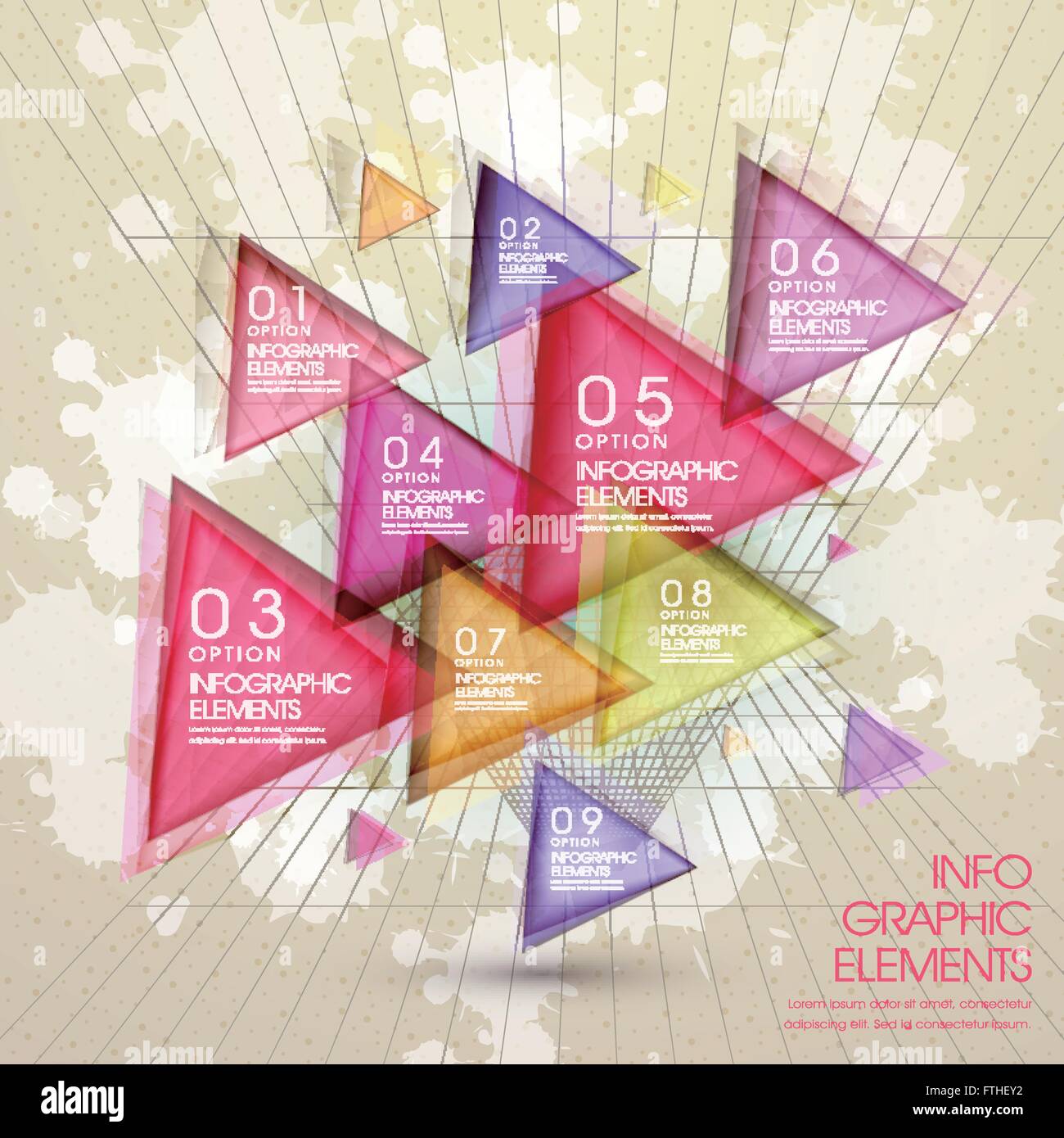 colorful modern translucent triangle abstract infographic elements ...