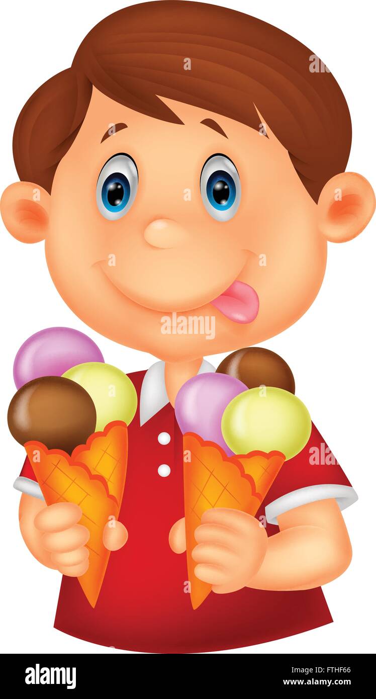Little boy with ice cream Stock Vector Image & Art - Alamy