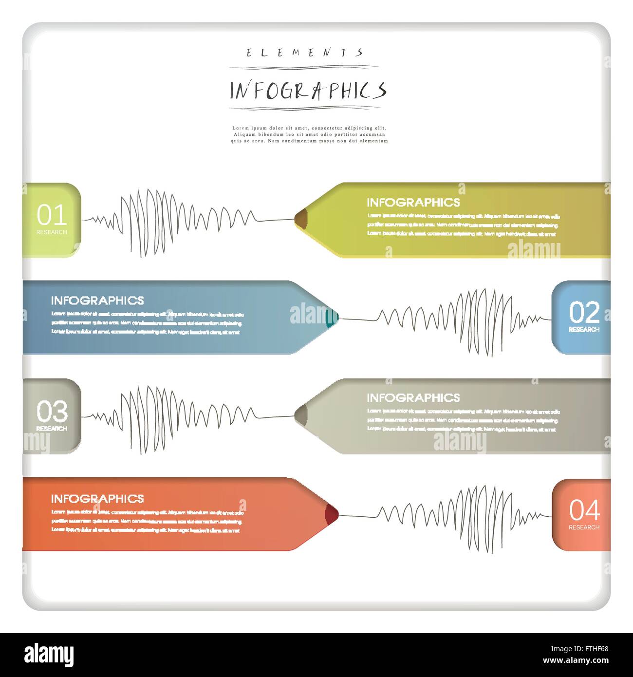 creative paper pencil bar chart infographic elements template Stock ...
