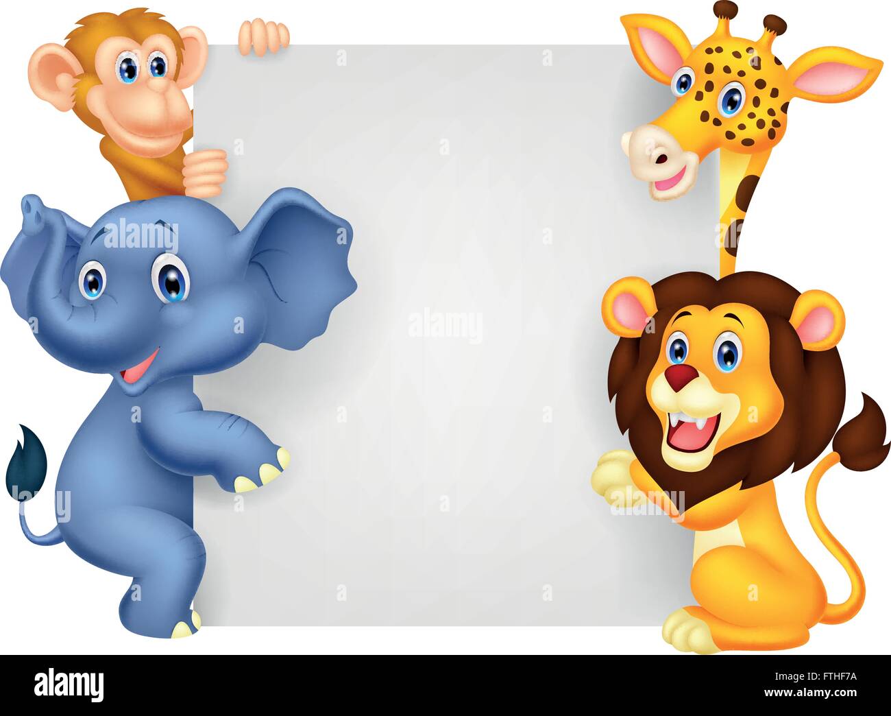 Wild animal holding blank sign Stock Vector Image & Art - Alamy