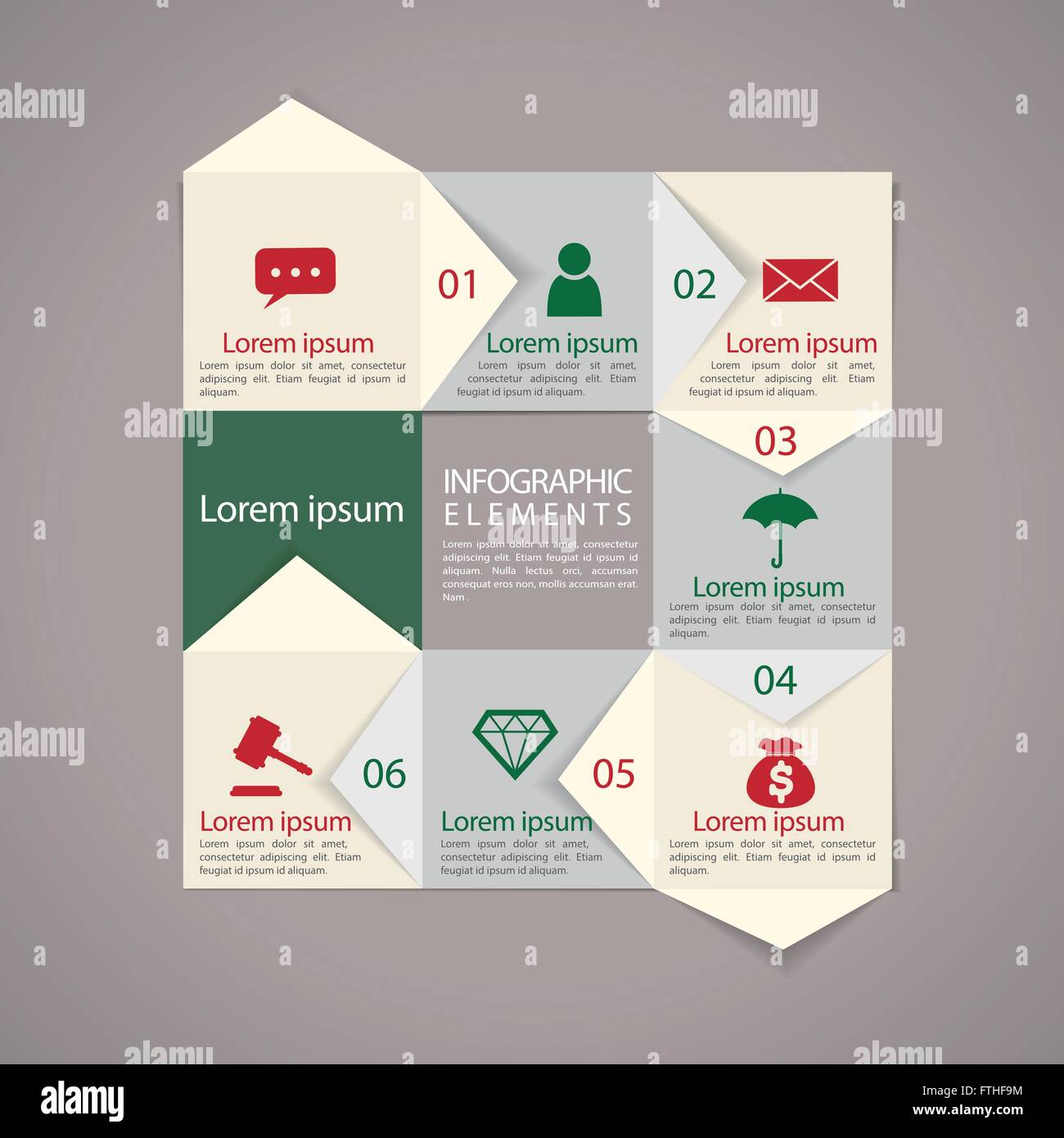 modern paper texture flowchart infographic elements template Stock ...
