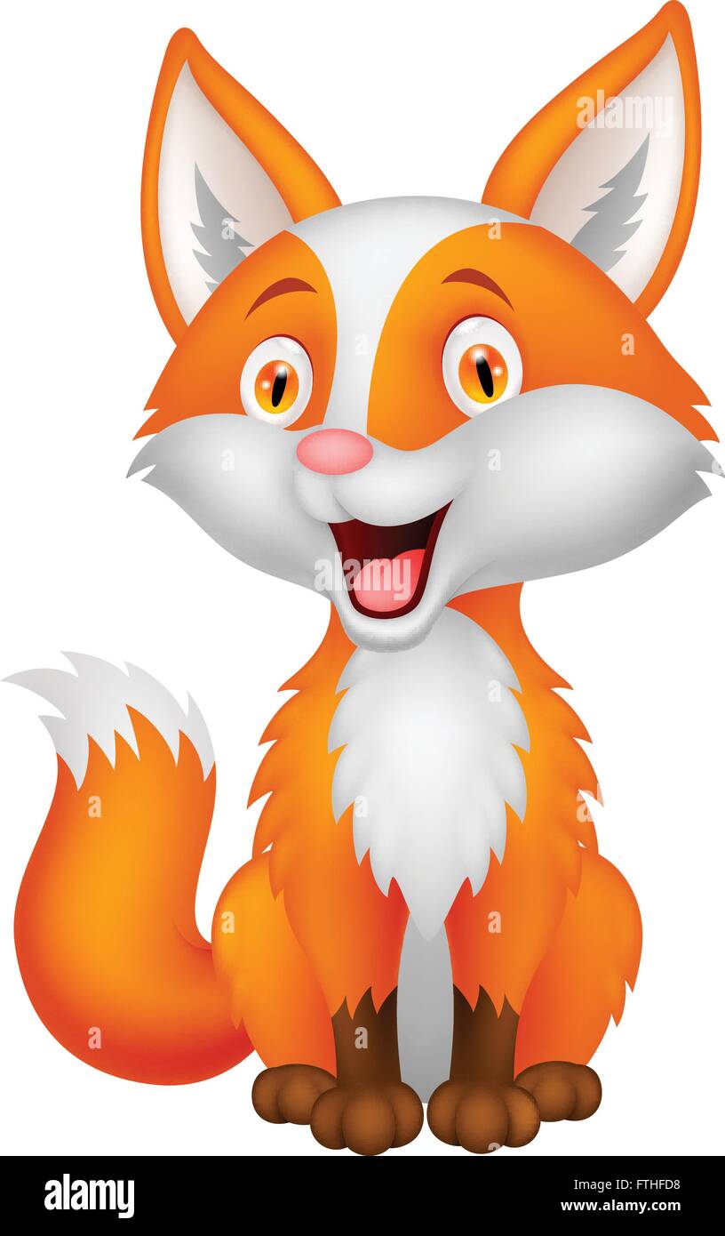 Cute fox cartoon Stock Vector