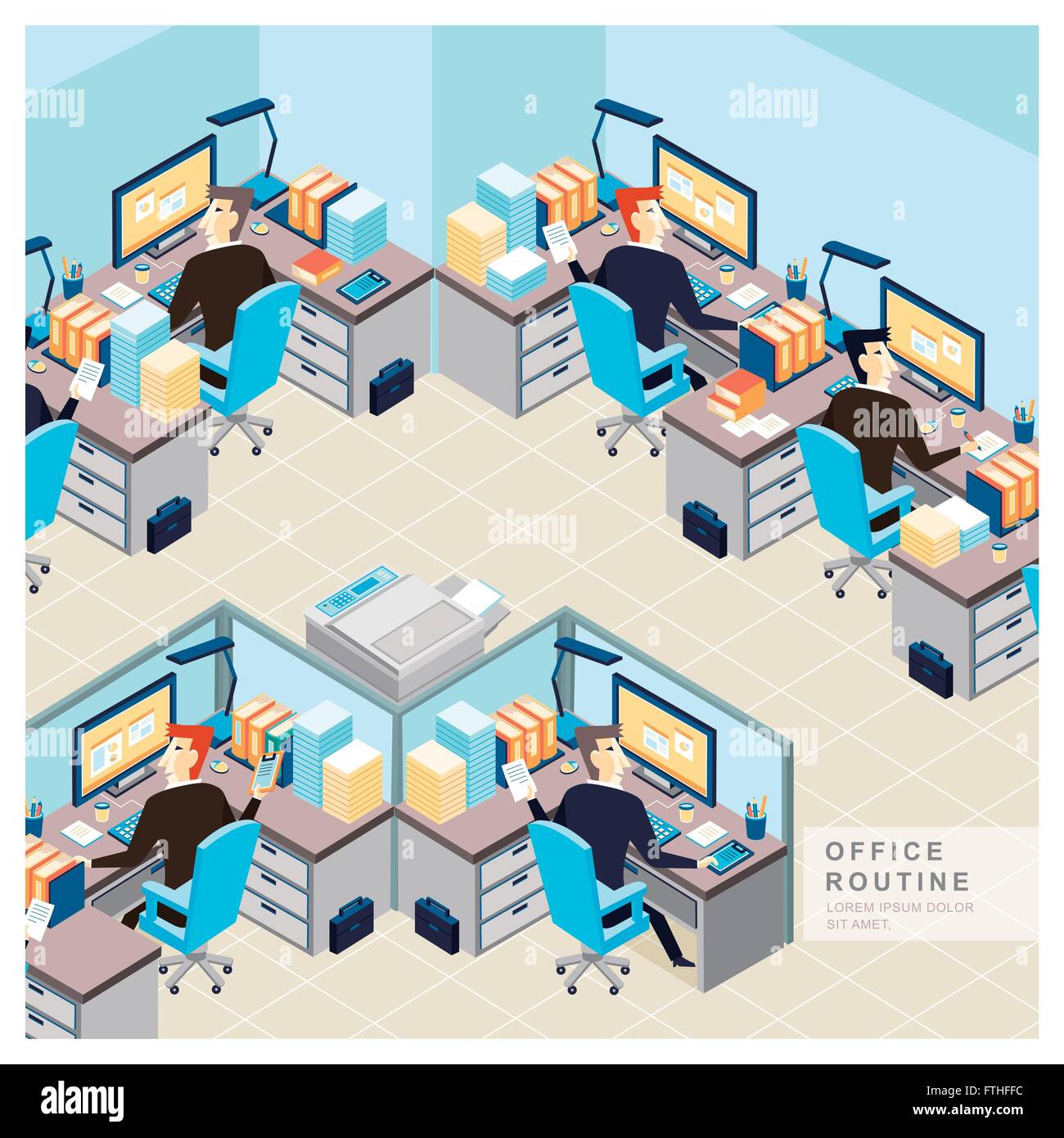 office routine view concept in flat design Stock Vector Image & Art Alamy