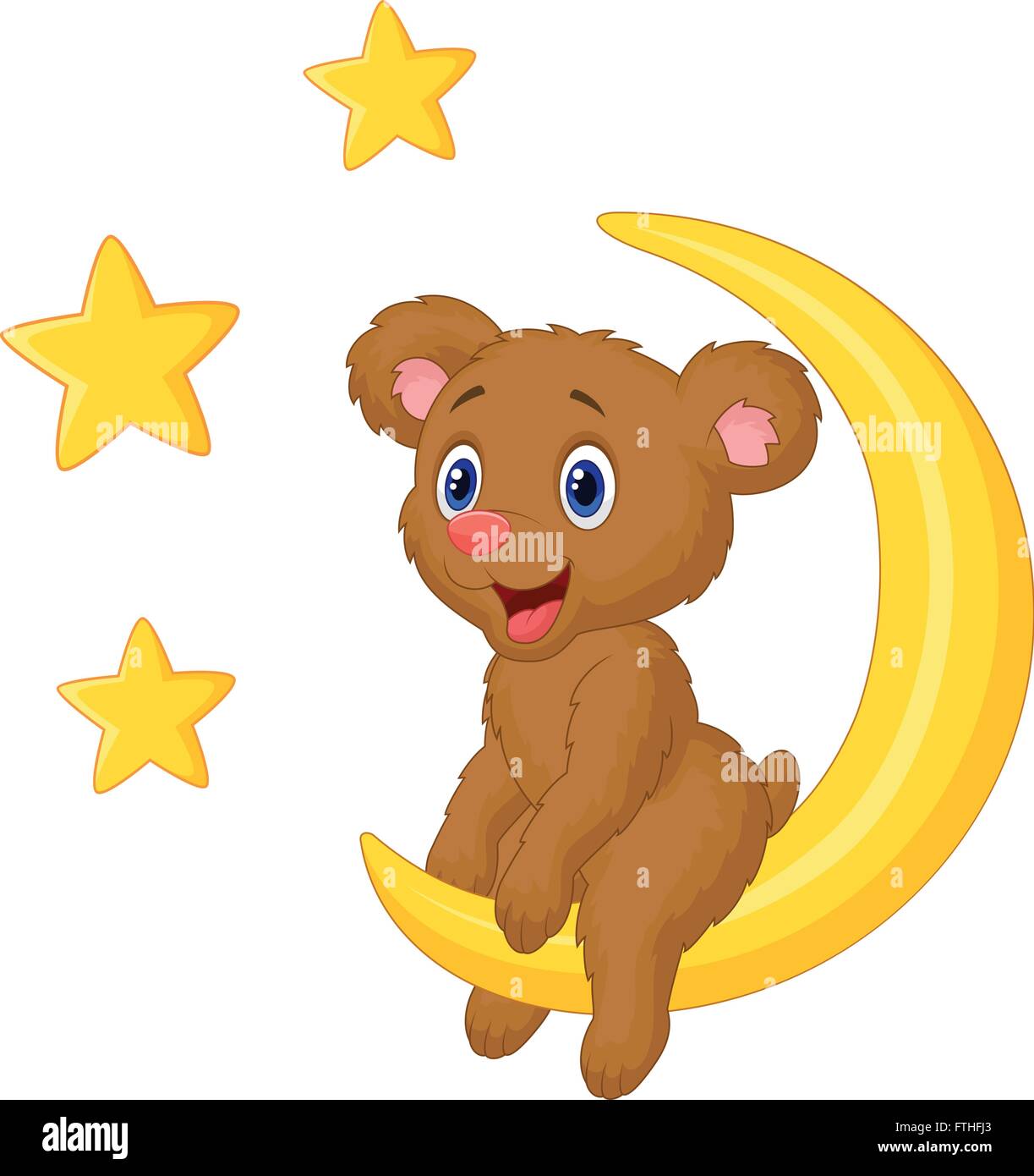 Baby bear sitting on the moon Stock Vector Image & Art - Alamy