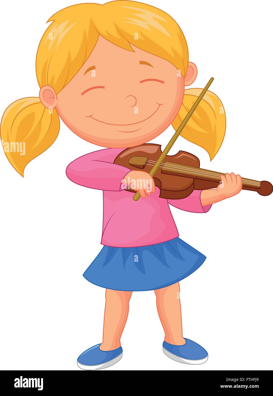 Little girl playing violin Stock Vector Image & Art - Alamy