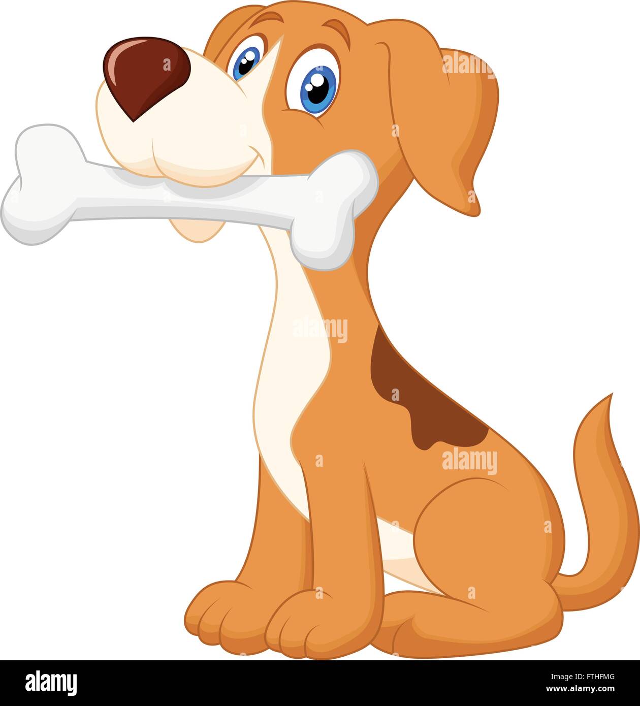 Cute dog with bone Stock Vector Image & Art Alamy
