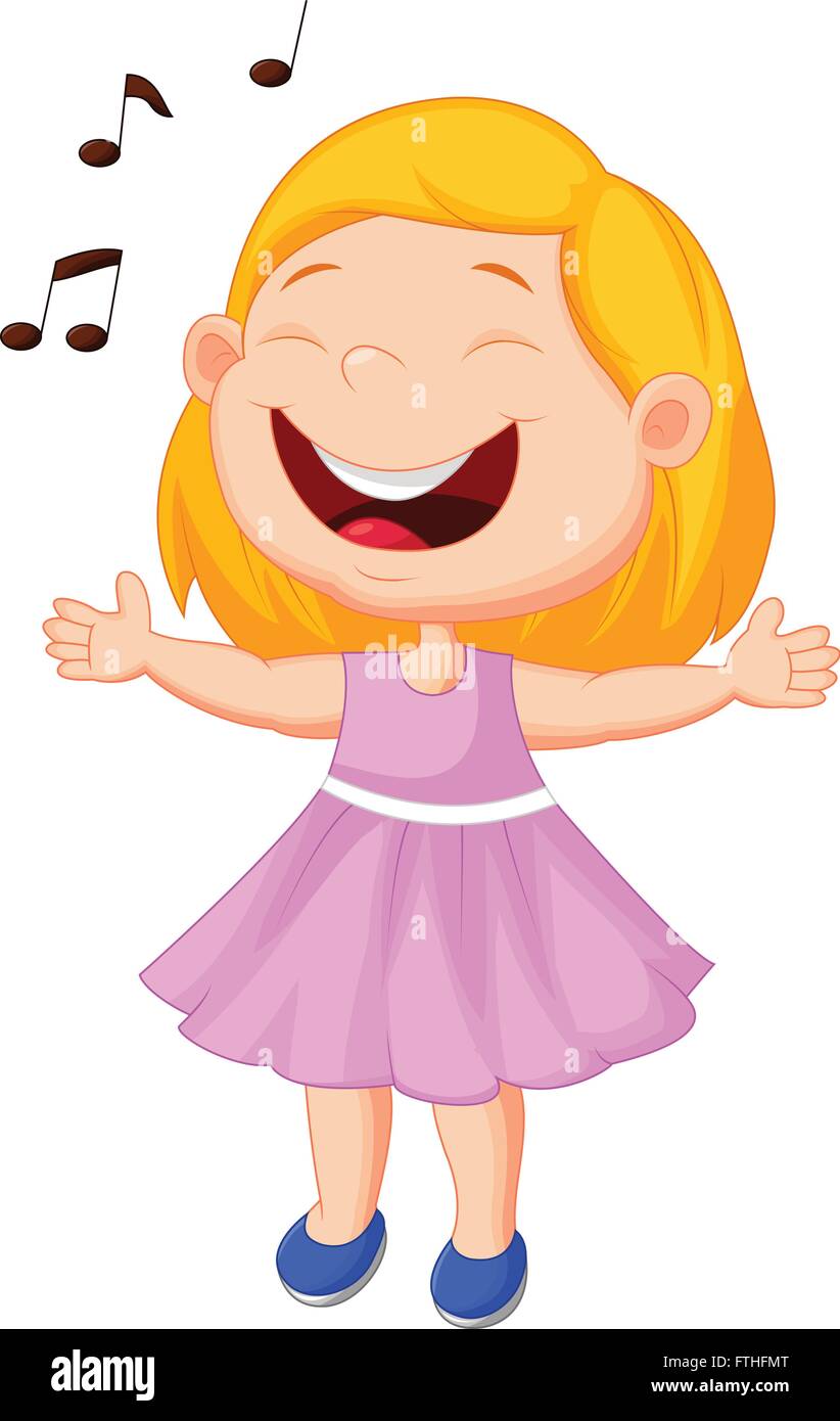 Little girl singing Stock Vector Image & Art - Alamy