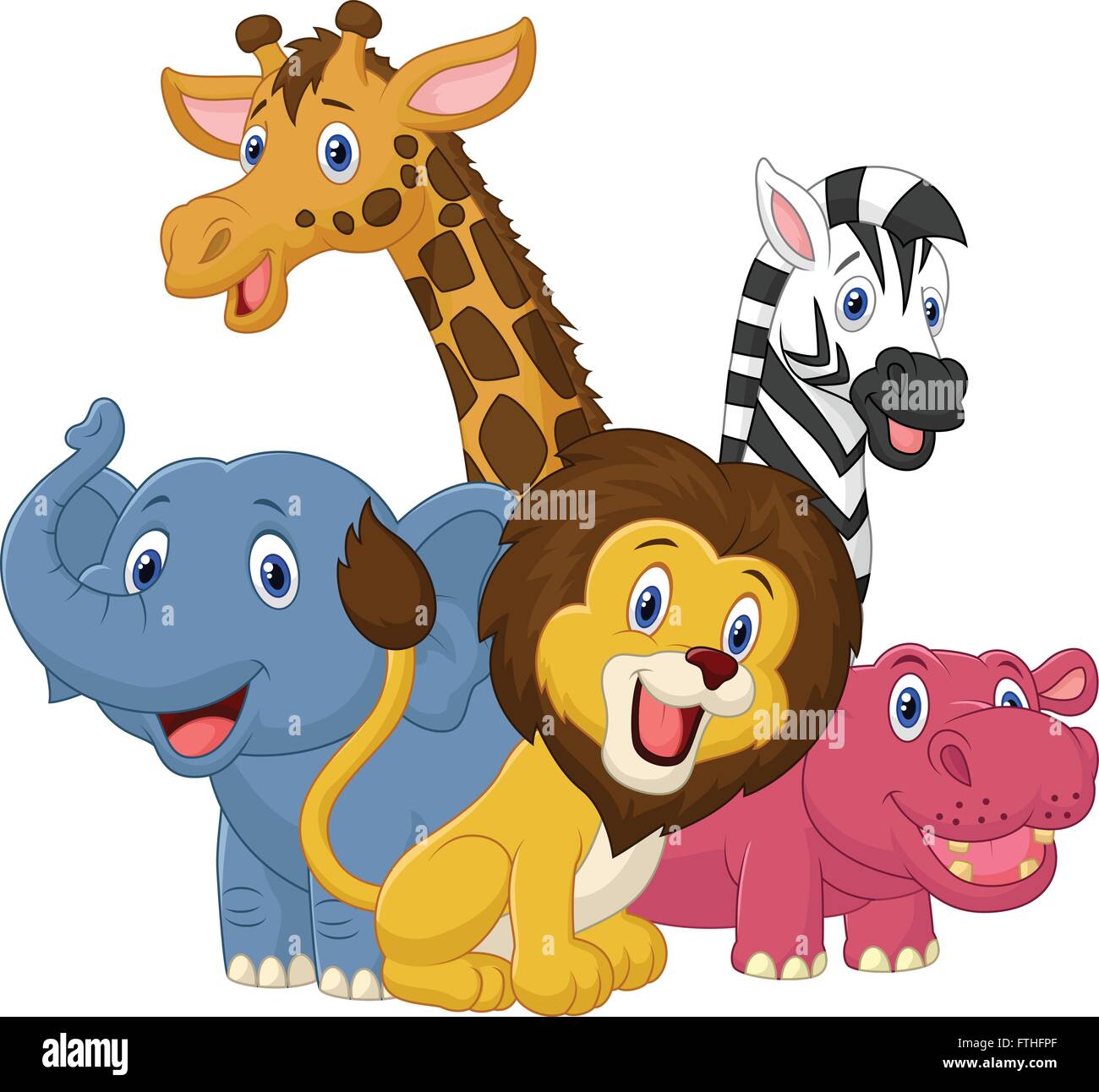 Happy safari animal cartoon Stock Vector Image & Art - Alamy