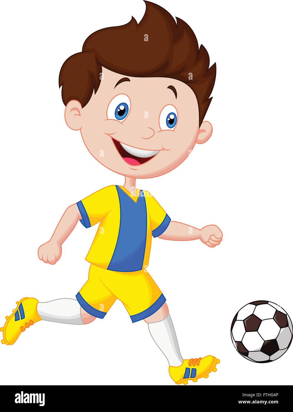 Cartoon boy playing football Stock Vector Image & Art Alamy