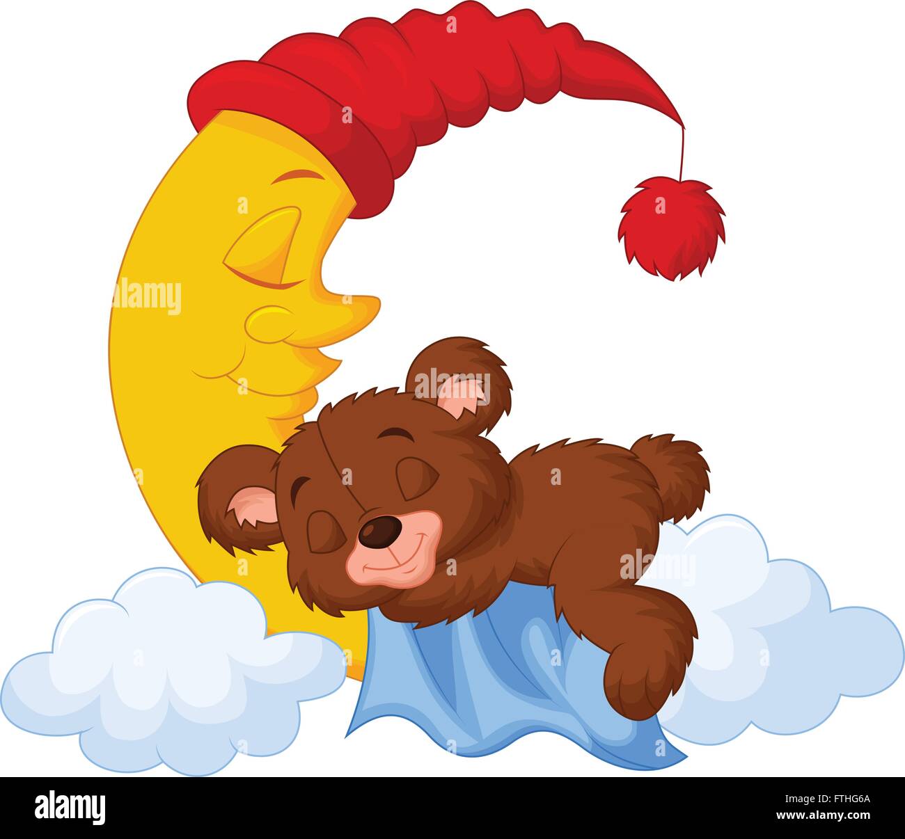 The teddy bear sleep on the moon Stock Vector Image & Art - Alamy