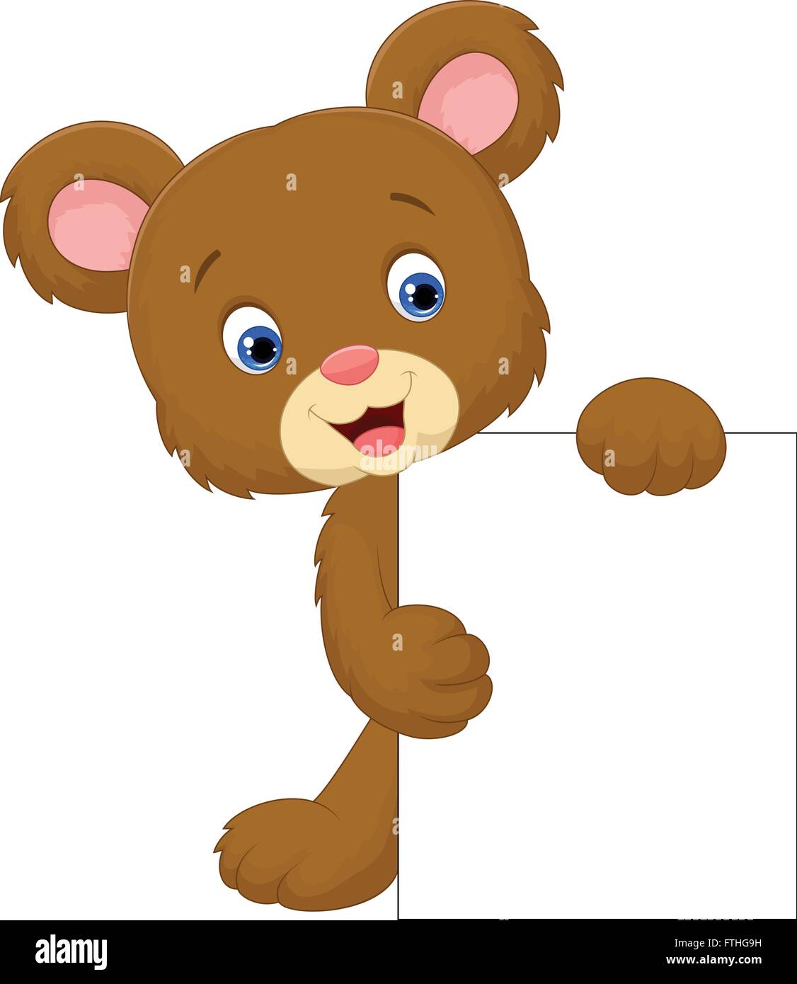 Funny bear holding blank sign Stock Vector Image & Art - Alamy