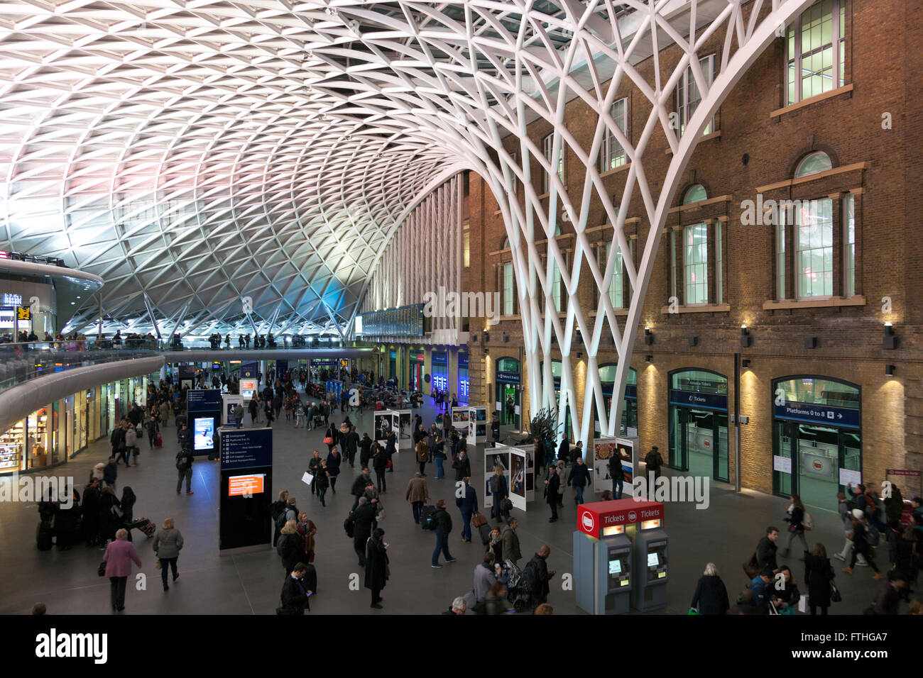 The new King's Cross rail station concourse, London, UK Stock Photo