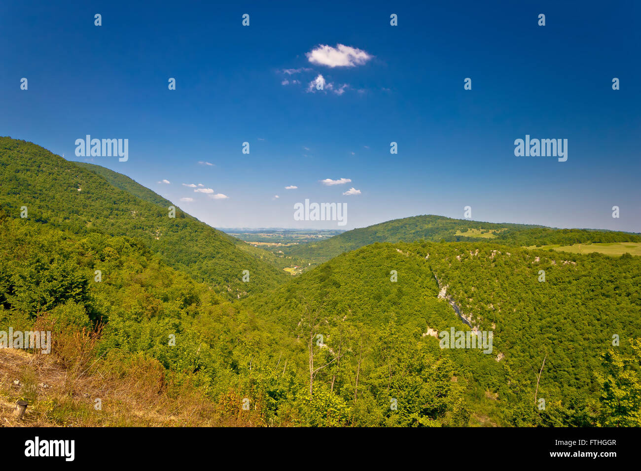 Landscape of Lika in Plitvice national park, Croatia Stock Photo