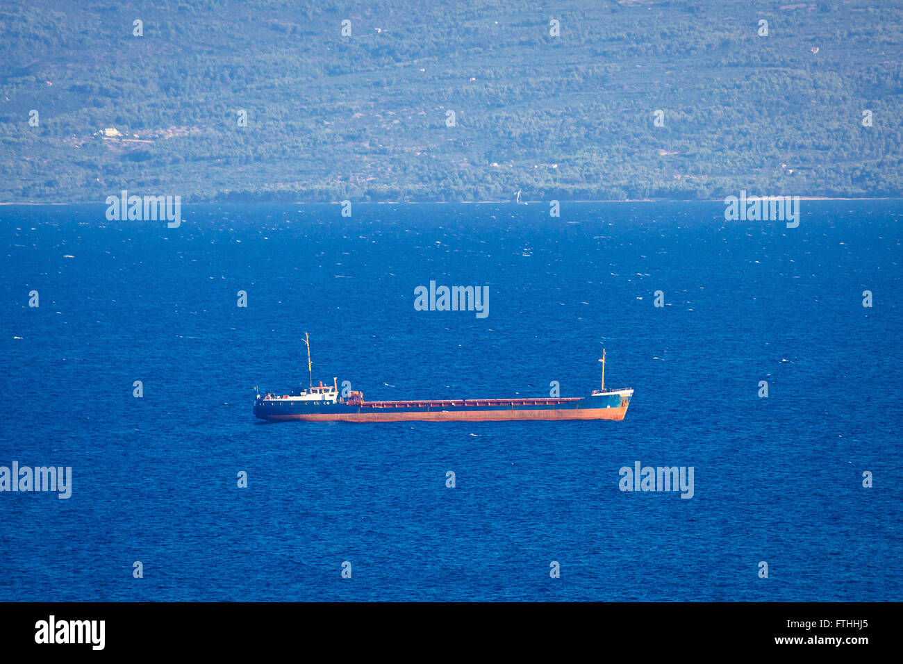 Oil tanker ship on sea view Stock Photo