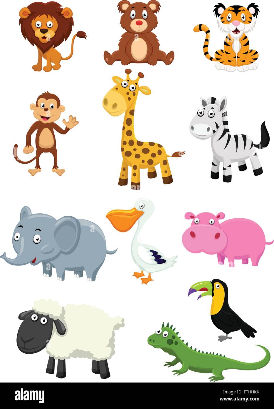 Wild animal cartoon collection set Stock Vector Image & Art - Alamy