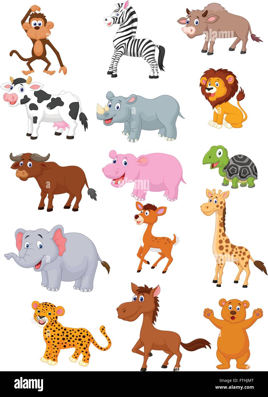 Wild animal cartoon collection Stock Vector Image & Art - Alamy
