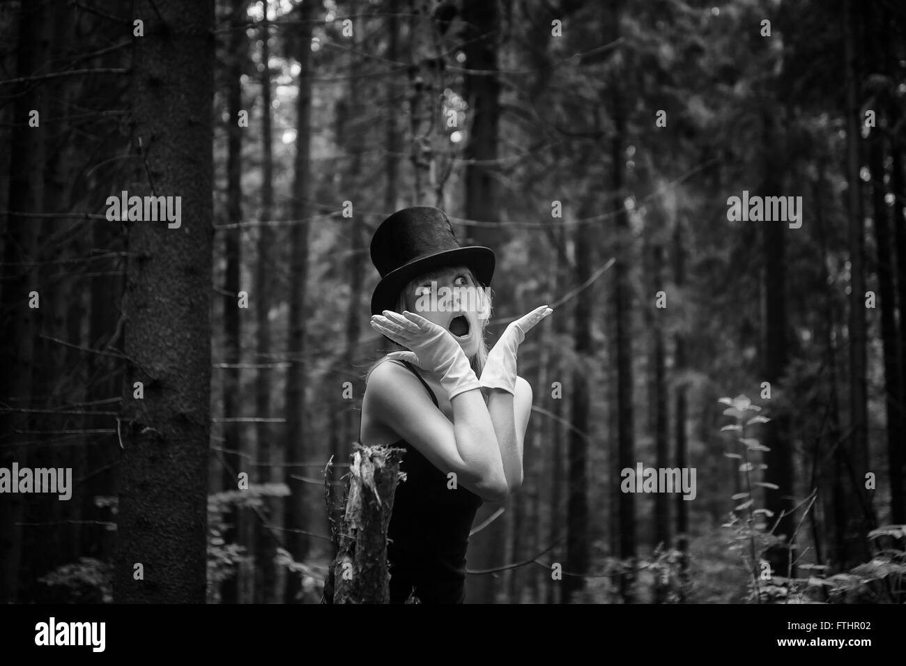 Beautiful women outdoors fashion Black and White Stock Photos & Images ...