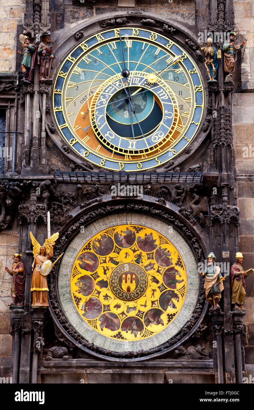 View on famous astronomical clock tower in Prague Stock Photo Alamy
