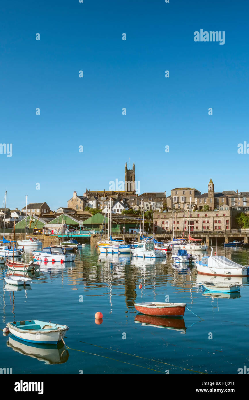 View over the harbor of Penzance in Cornwall, England, UK Stock Photo