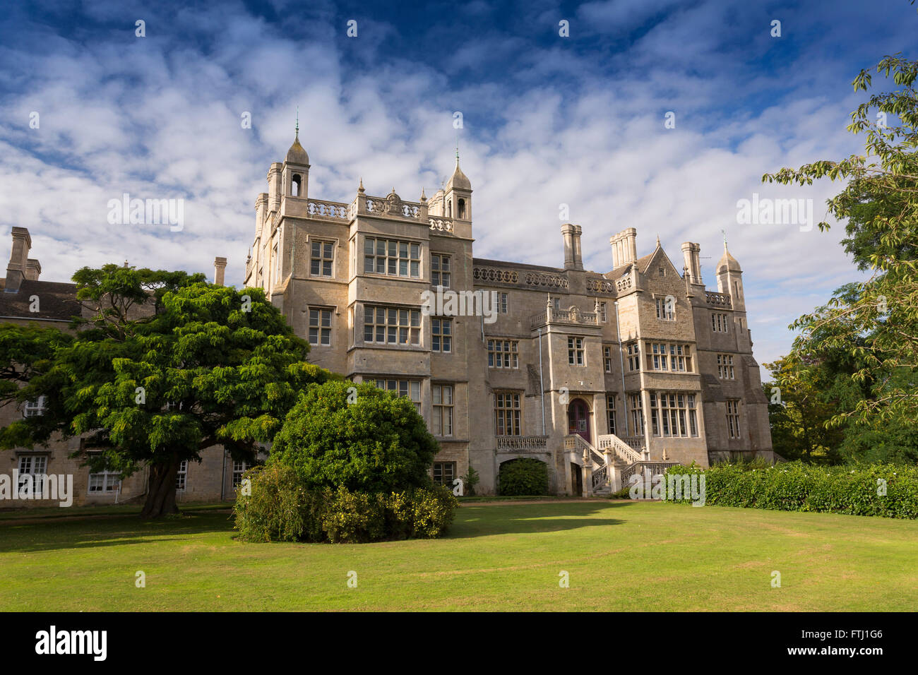 Ramsey Abbey house previously home of Sir Henry Cromwell Stock Photo