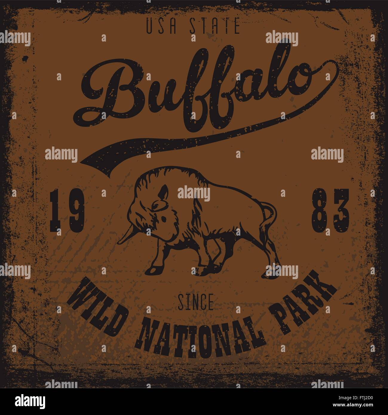 buffalo vintage outdoor Stock Vector Image & Art - Alamy