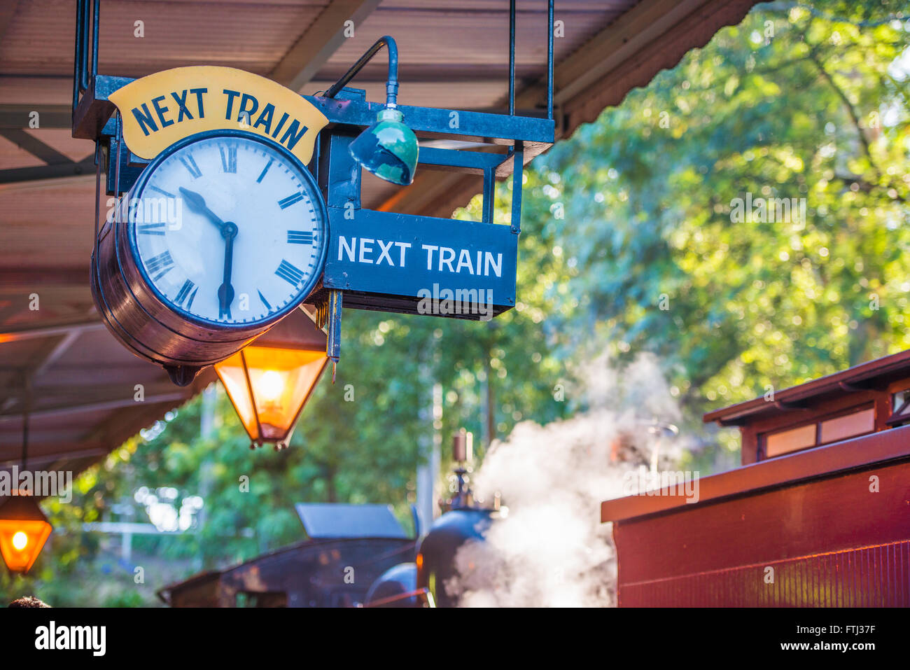 Puffing Billy Train Timetable Stock Photo