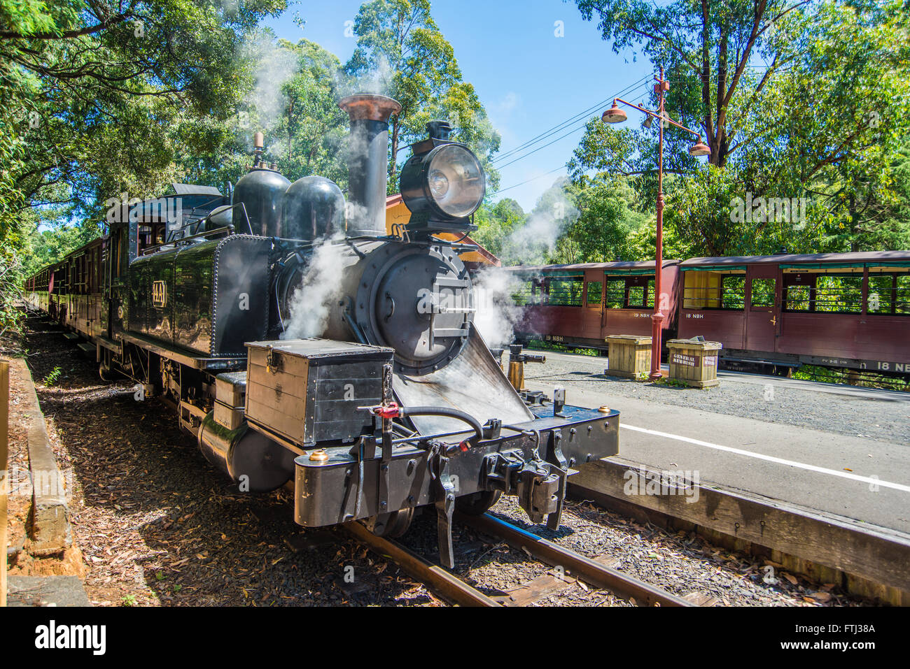 Puffing Billy steam train Stock Photo