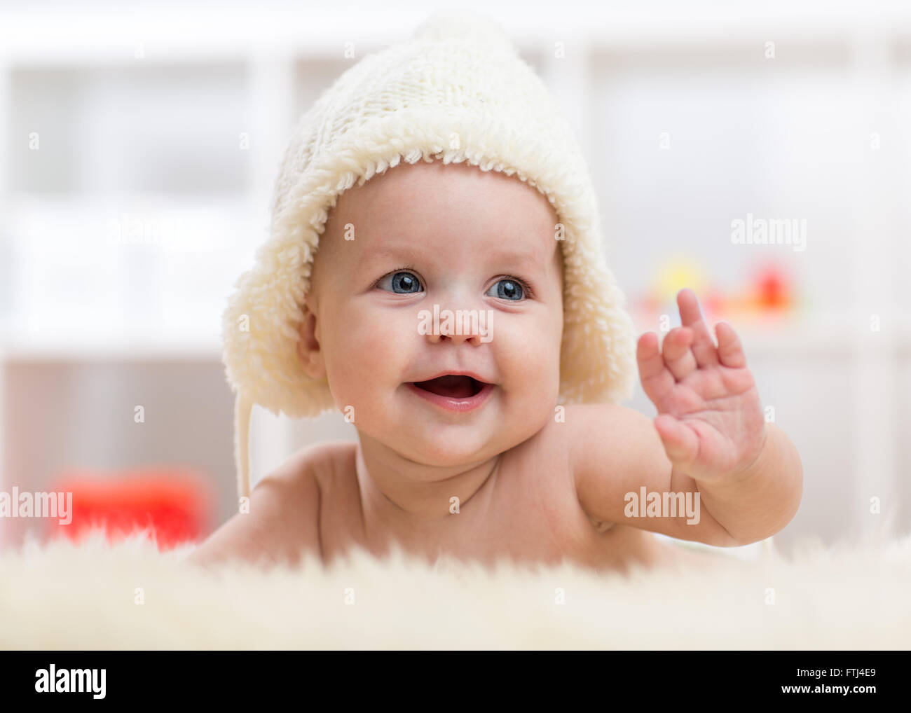 First Baby Girls Hat In White main image 1