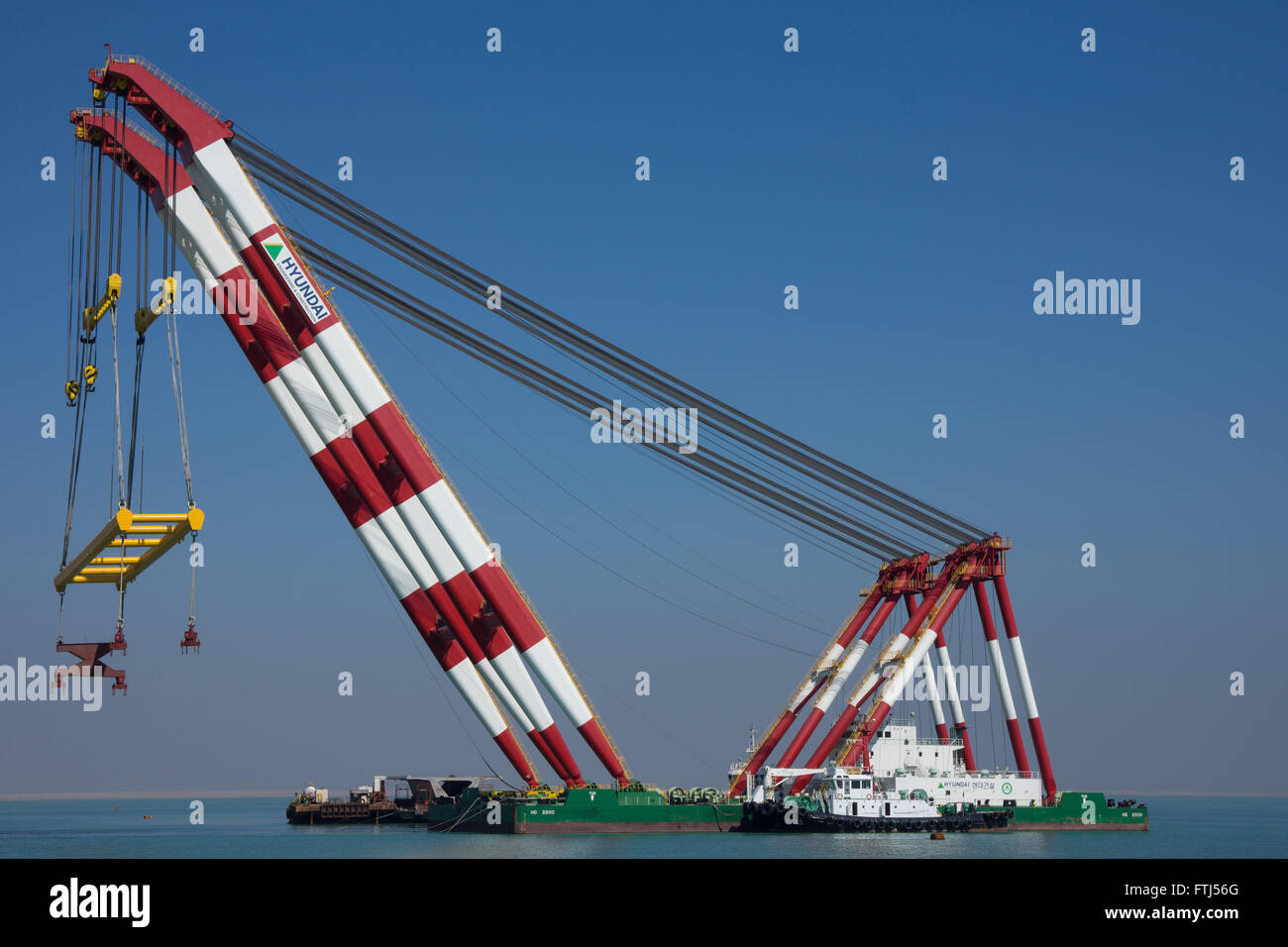 Crane barge Stock Photo