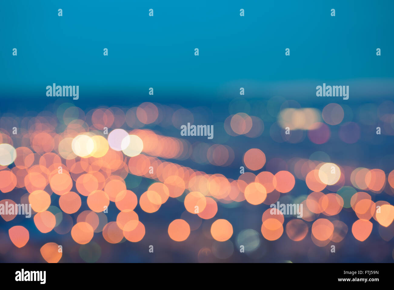 beautiful abstract festive background with natural bokeh and horizon, close up Stock Photo