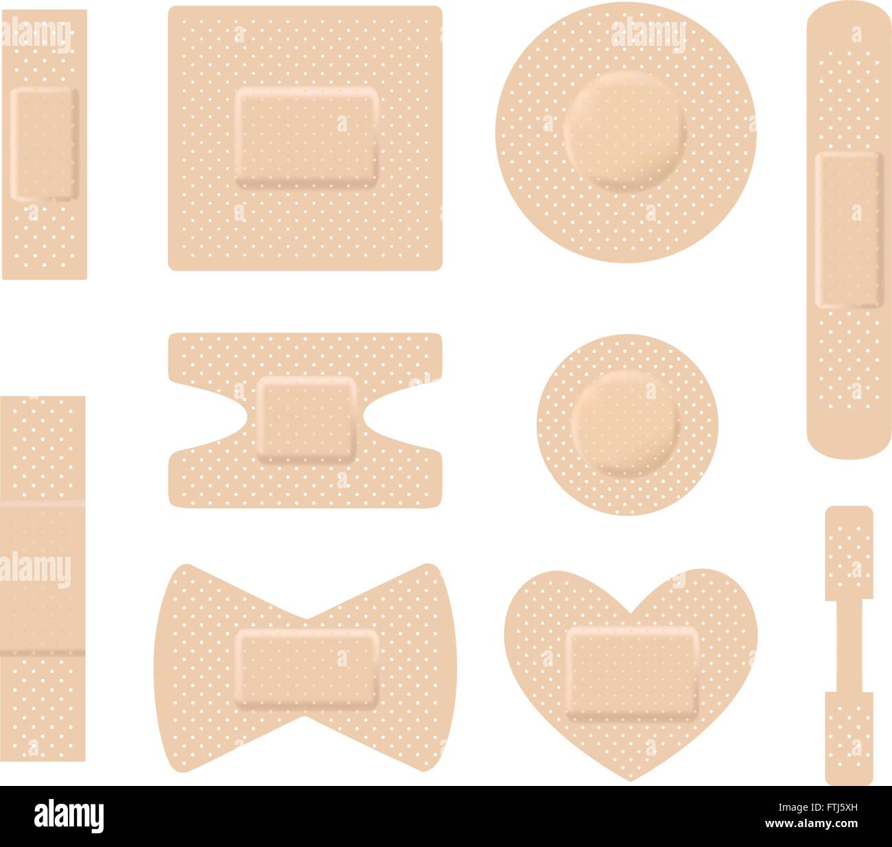 Set of medical plasters. Adhesive bandage set on white. vector Stock Vector