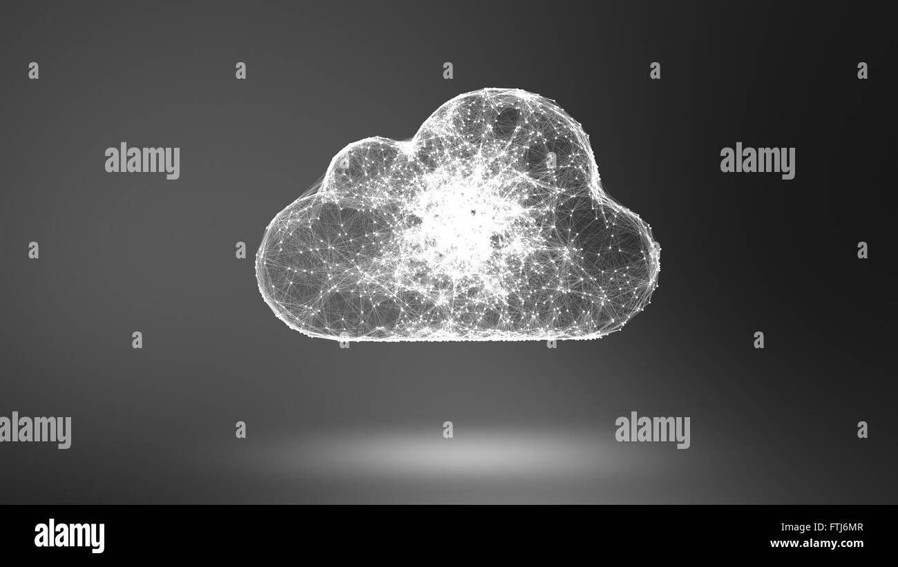 cloud storage, network conception from a plurality of hosts and communications Stock Photo
