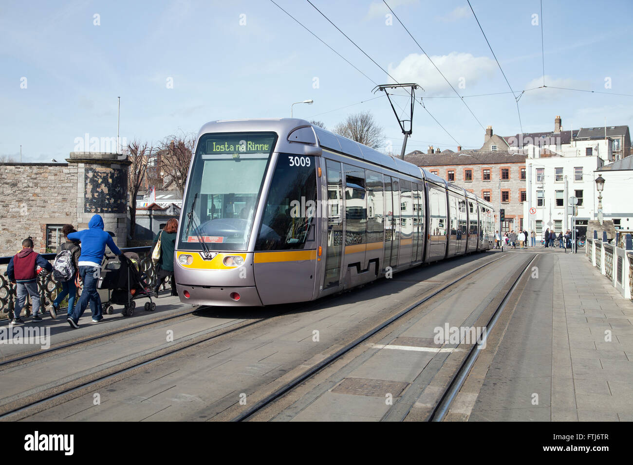 The Luas tram in Dublin city Ireland Stock Photo