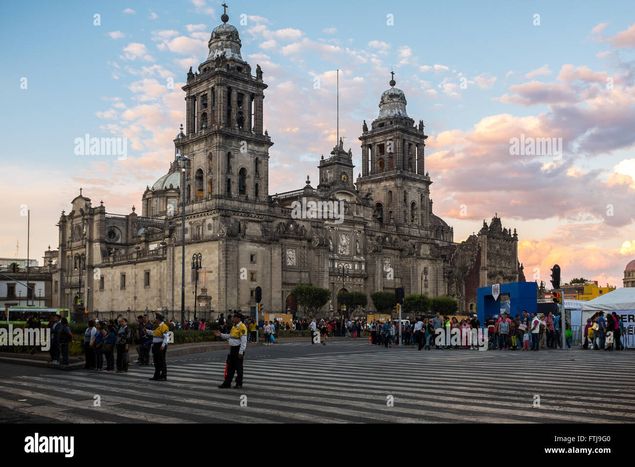 Catedral Metropolitana Mexico CIty and Zocalo Stock Photo
