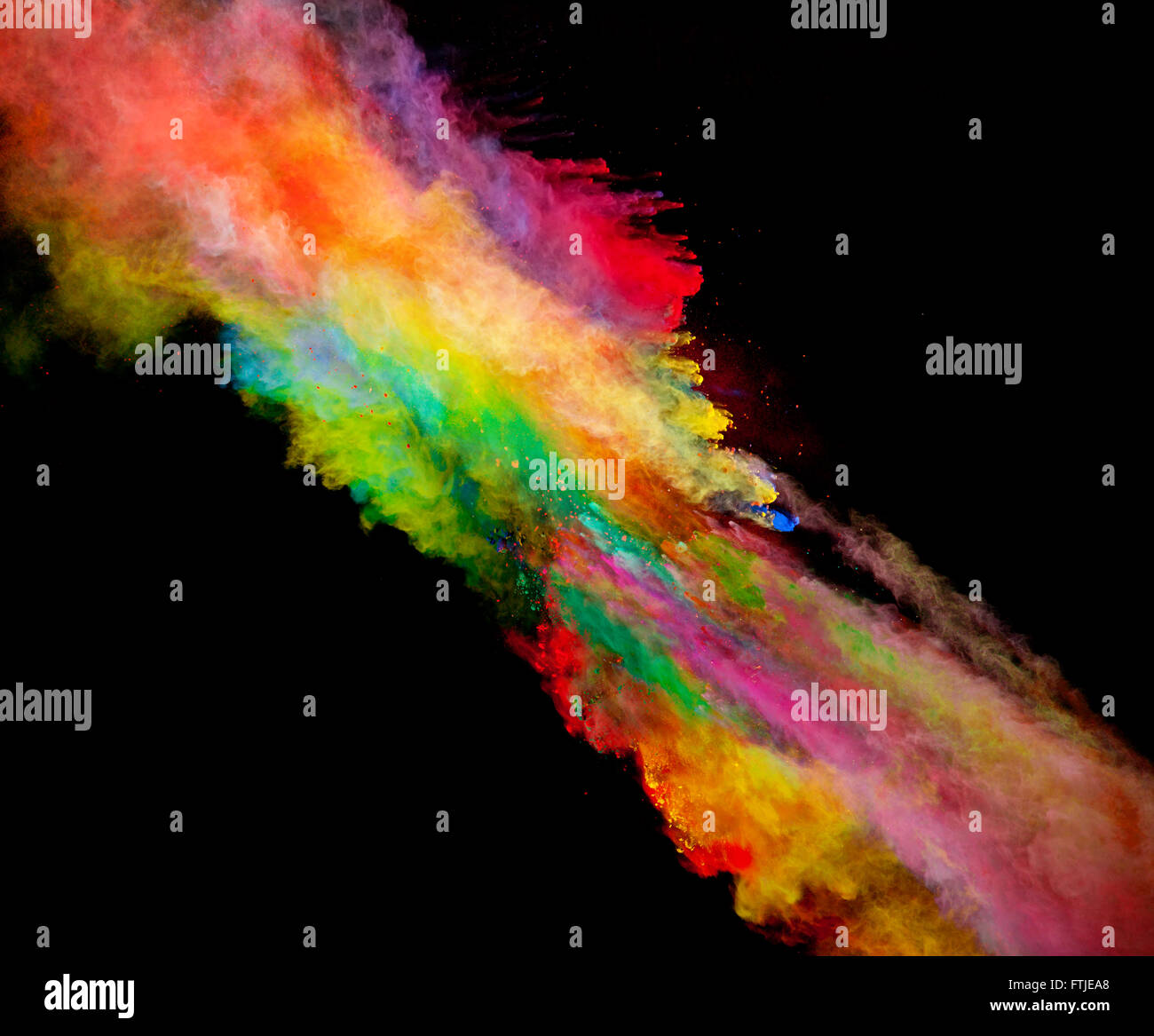 Explosion of colored powder on black background Stock Photo - Alamy