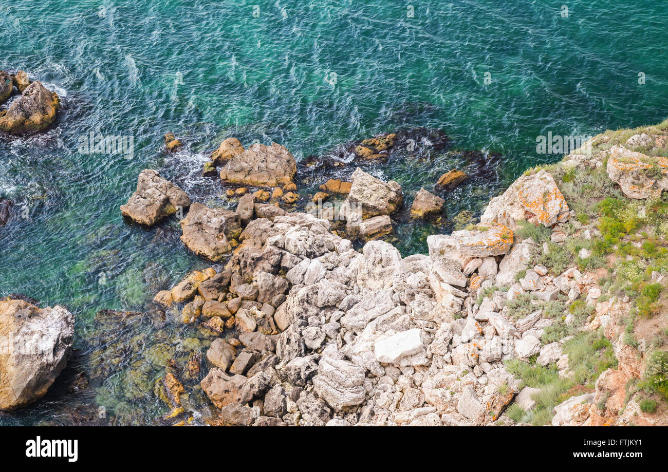 Coastal rocks. Bulgaria, Black Sea Coast, Kaliakra headland Stock Photo