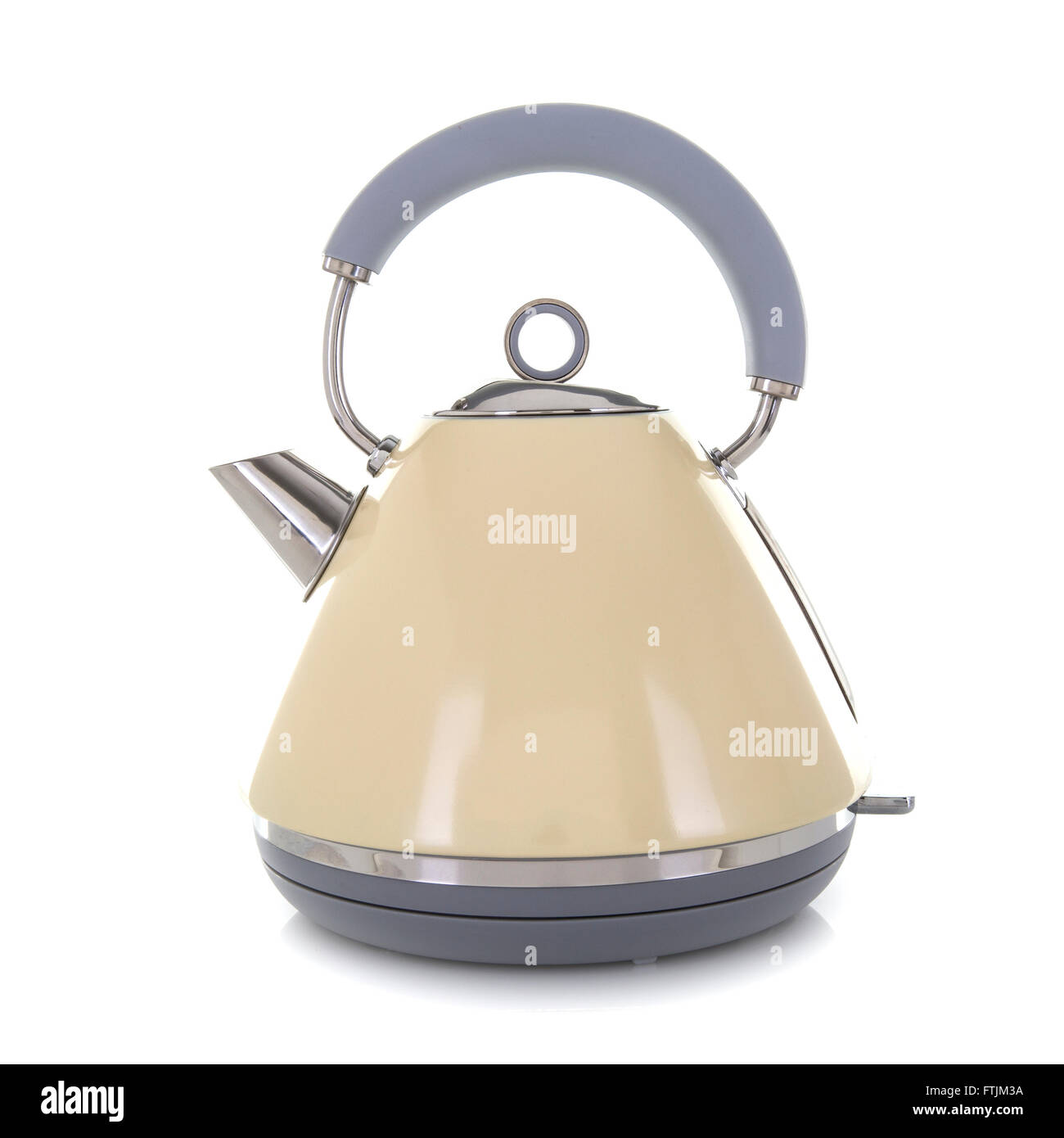 Modern Electric Kettle with Base and Plug Isolated on White Stock Photo -  Image of boil, household: 249433640