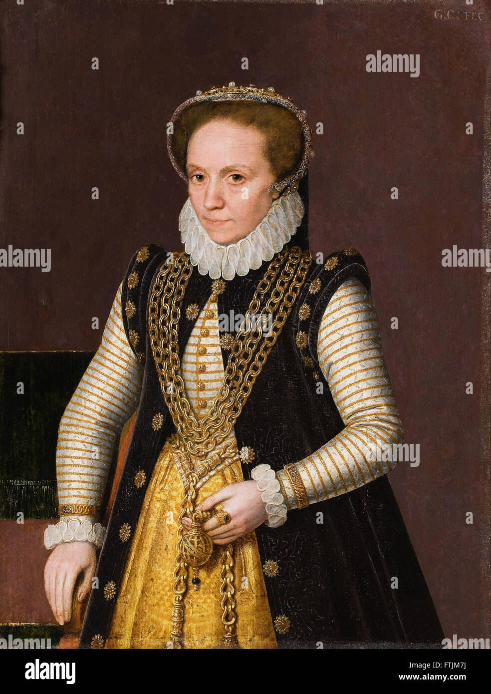Anonymous French Artist - Portrait of an unknown French Noblewoman -  Hallwyl Museum Stock Photo
