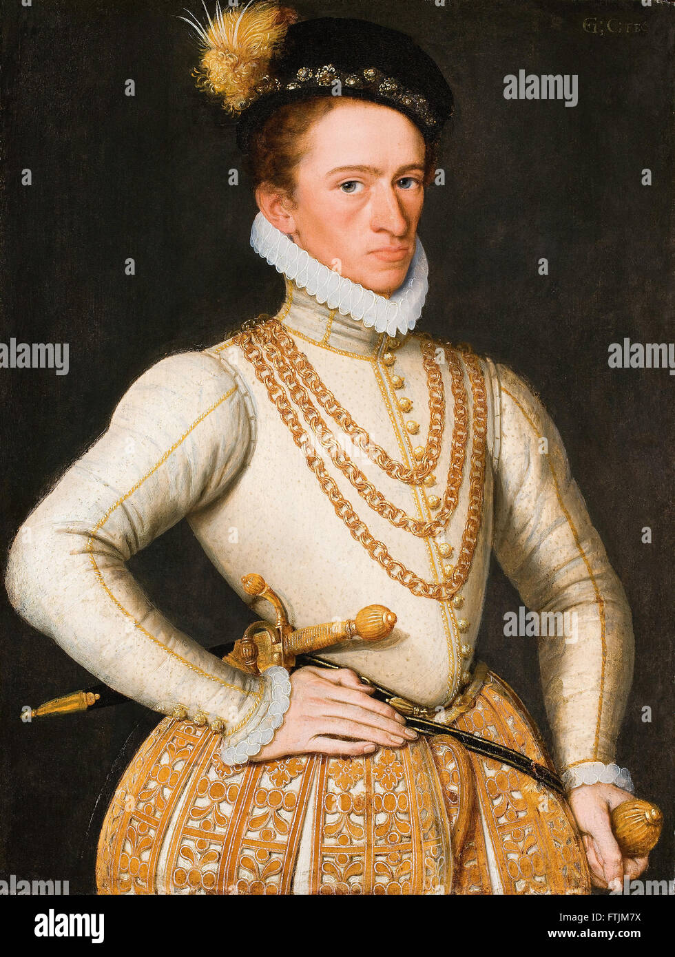 Anonymous French Artist - Portrait of an unknown French Nobleman -  Hallwyl Museum Stock Photo