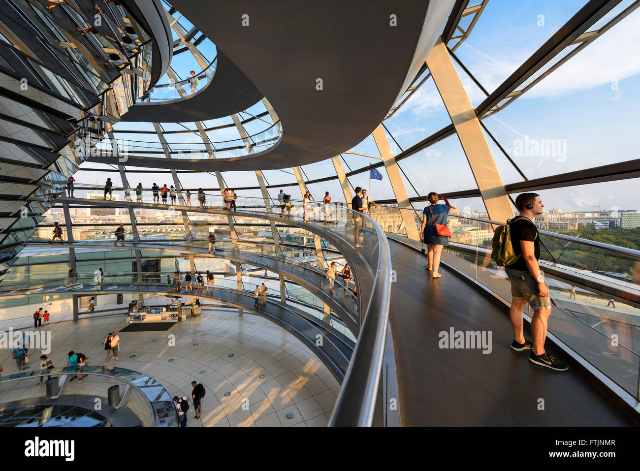 Berlin. Germany. Interior of the Reichstag dome. Stock Photo