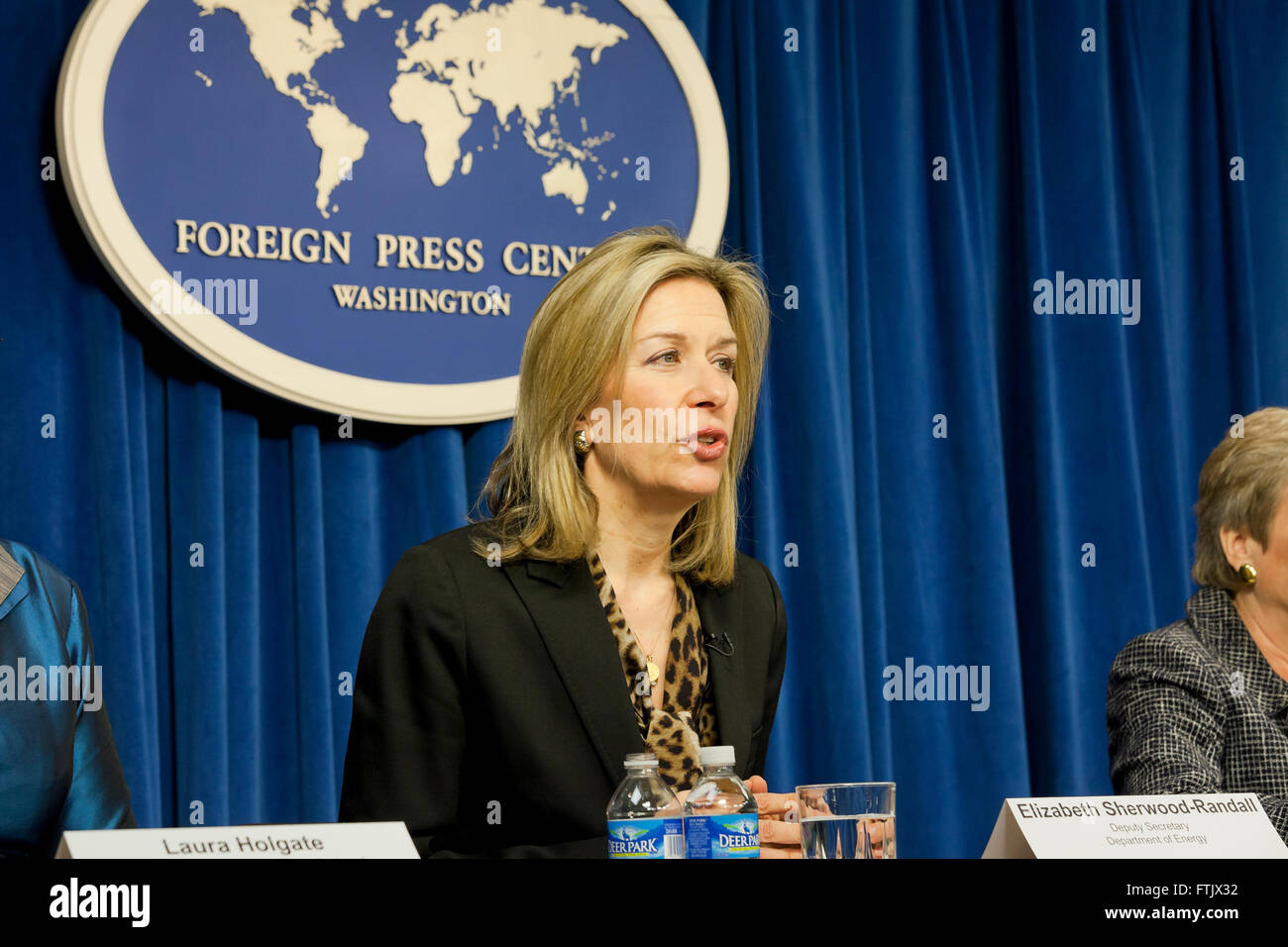 Washington, DC, USA. 29th March, 2016. Multi-department briefing held in preview of the 2016 Nuclear Security Summit, to be held later this week in Washington, DC.  Speakers include Laura Holgate, Special Assistant to the President, Elizabeth Sherwood-Randall, Deputy Secretary, Department of Energy, Rose Gottemeller, Department of State, and Huban Gowadia, Director, Domestic Nuclear Detection office, Department of Homeland Security. Credit:  B Christopher/Alamy Live News Stock Photo