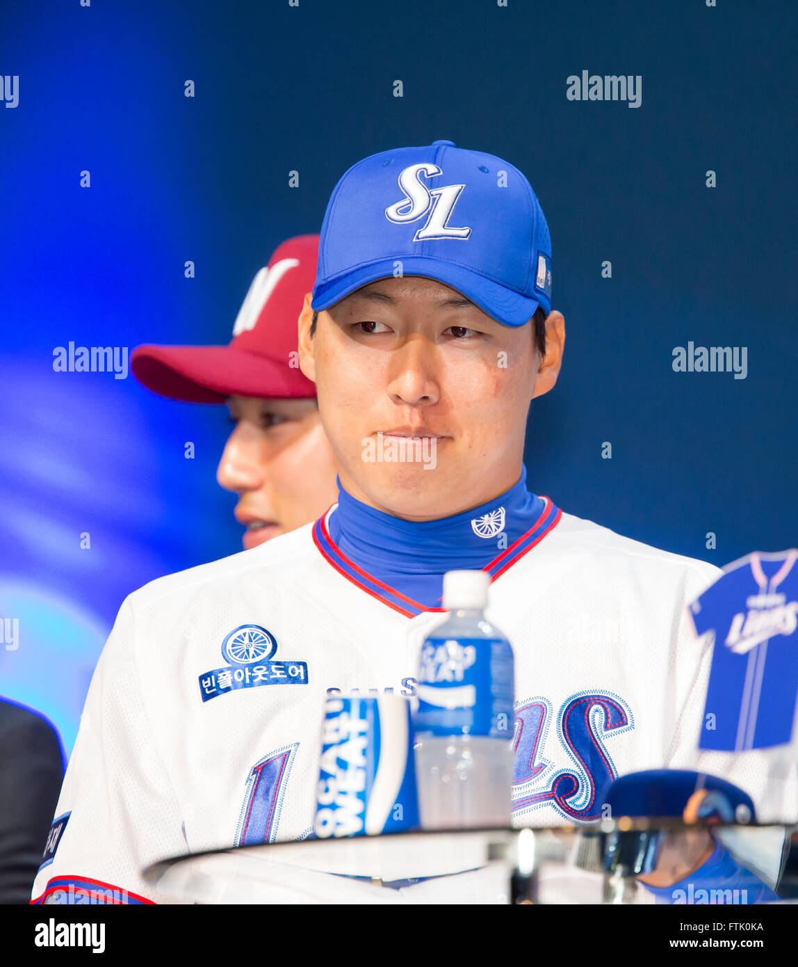 Cha Woo-chan, Mar 28, 2016 : South Korean baseball team Samsung Lions'  pitcher Cha Woo-chan attends a media day and fanfest of 10 clubs in the  Korea Baseball Organization (KBO) in Seoul,