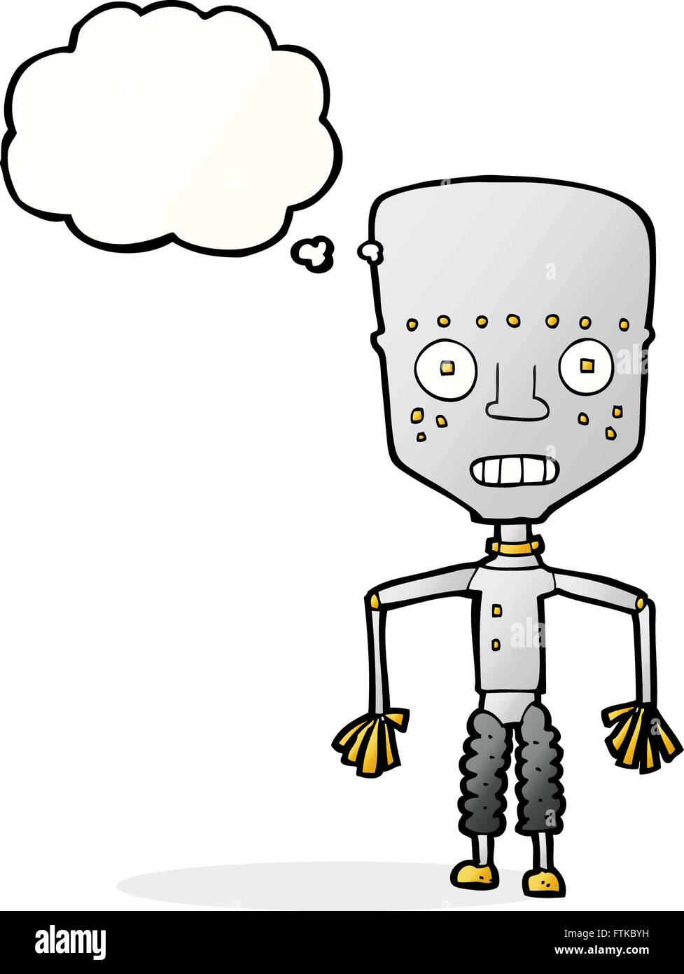 funny cartoon robot with thought bubble Stock Vector Image & Art - Alamy