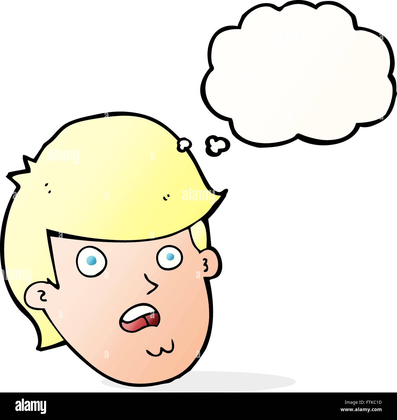 cartoon man with big chin with thought bubble Stock Vector Image & Art -  Alamy
