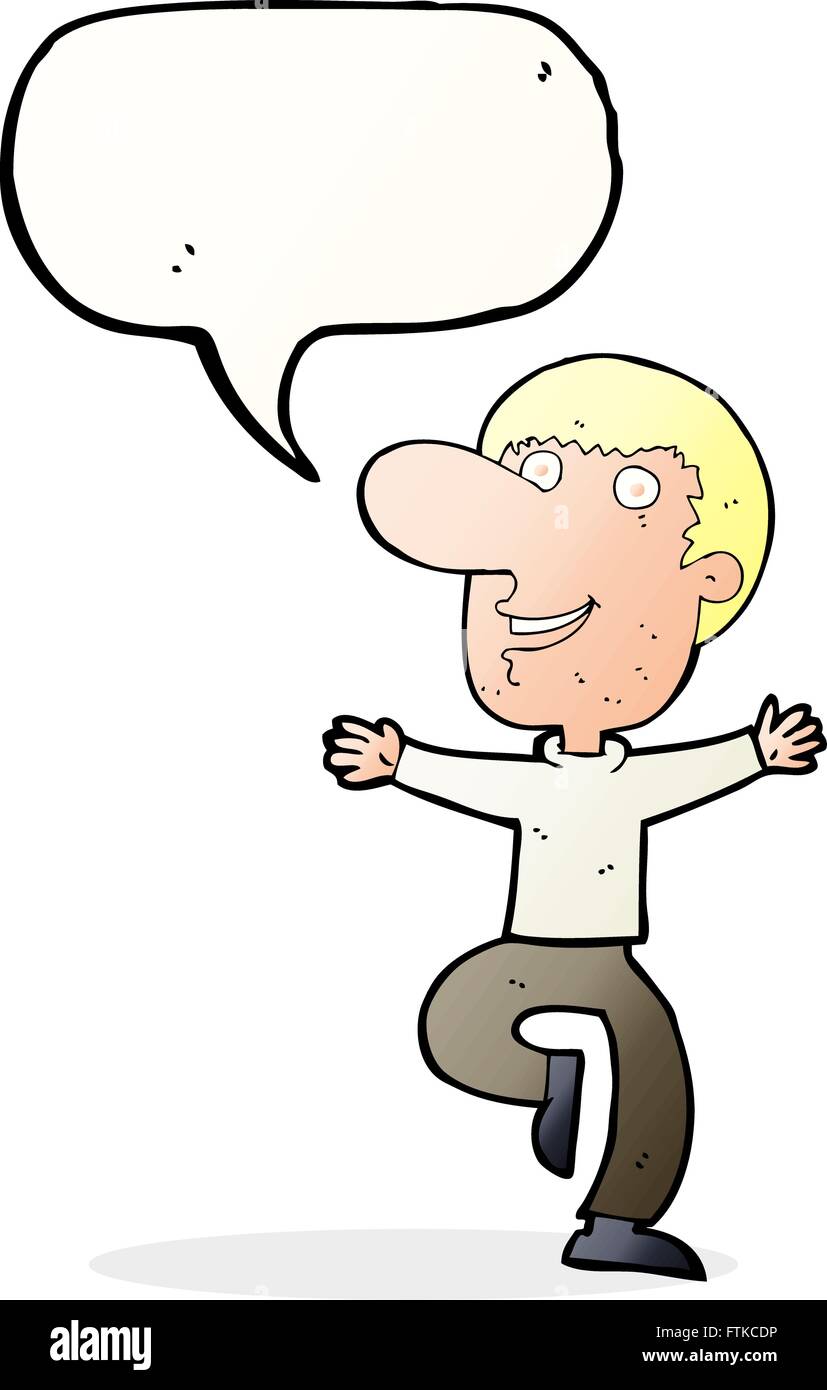 cartoon happy man with speech bubble Stock Vector Image & Art - Alamy